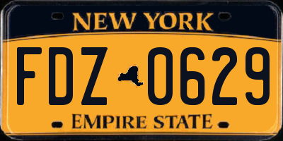 NY license plate FDZ0629