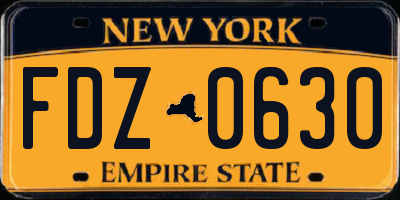 NY license plate FDZ0630