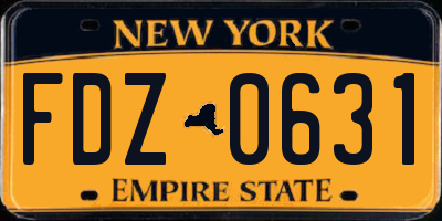 NY license plate FDZ0631