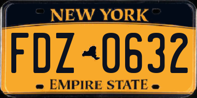 NY license plate FDZ0632