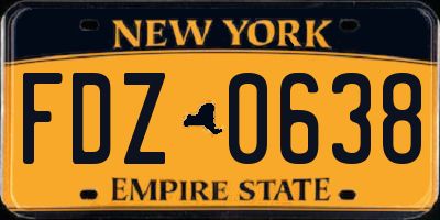NY license plate FDZ0638