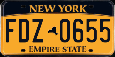 NY license plate FDZ0655