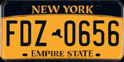 NY license plate FDZ0656