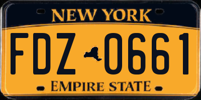 NY license plate FDZ0661
