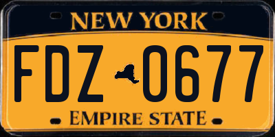NY license plate FDZ0677