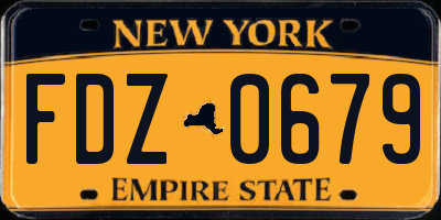 NY license plate FDZ0679