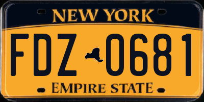 NY license plate FDZ0681