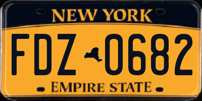 NY license plate FDZ0682