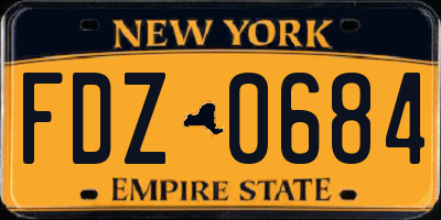 NY license plate FDZ0684