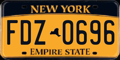 NY license plate FDZ0696
