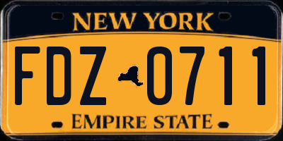 NY license plate FDZ0711