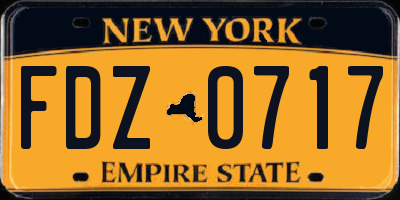 NY license plate FDZ0717