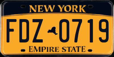 NY license plate FDZ0719