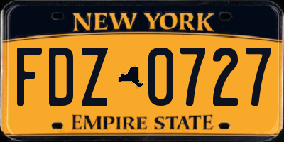NY license plate FDZ0727