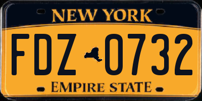 NY license plate FDZ0732