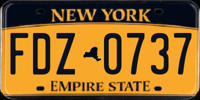 NY license plate FDZ0737