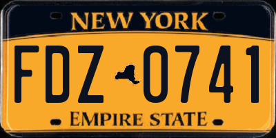 NY license plate FDZ0741