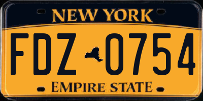 NY license plate FDZ0754