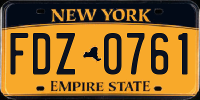 NY license plate FDZ0761