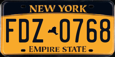 NY license plate FDZ0768