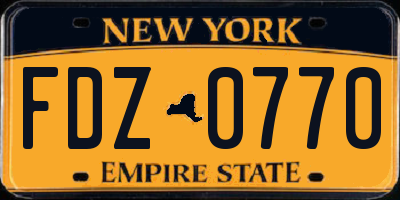 NY license plate FDZ0770
