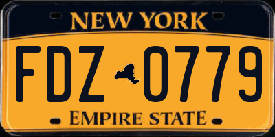 NY license plate FDZ0779