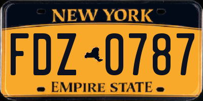 NY license plate FDZ0787