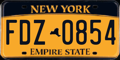 NY license plate FDZ0854