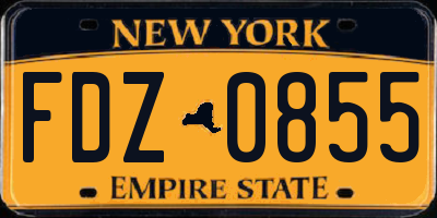NY license plate FDZ0855