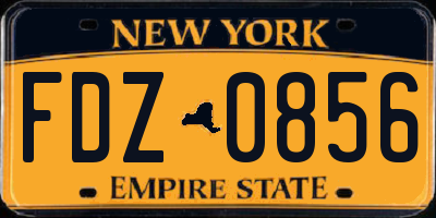 NY license plate FDZ0856