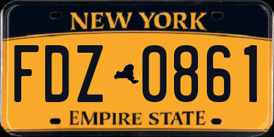 NY license plate FDZ0861