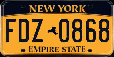 NY license plate FDZ0868