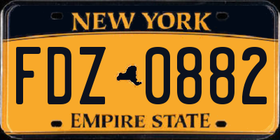 NY license plate FDZ0882