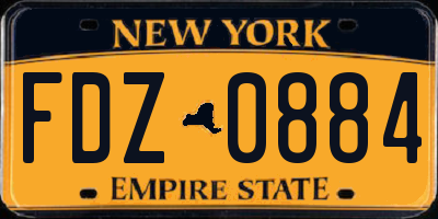 NY license plate FDZ0884