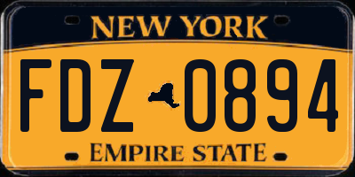 NY license plate FDZ0894