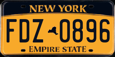 NY license plate FDZ0896