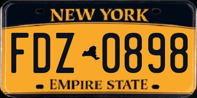 NY license plate FDZ0898