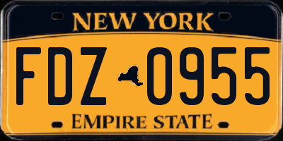 NY license plate FDZ0955