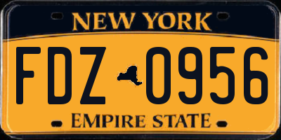 NY license plate FDZ0956