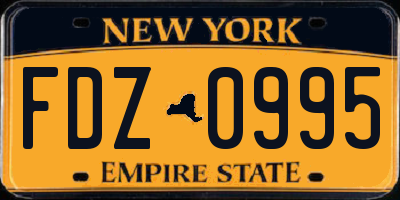NY license plate FDZ0995