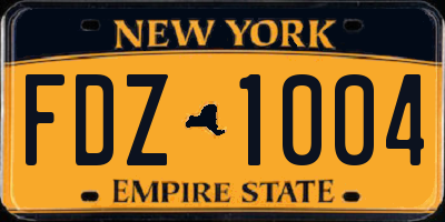 NY license plate FDZ1004