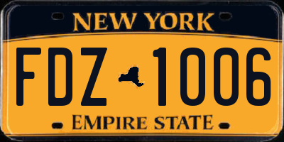 NY license plate FDZ1006