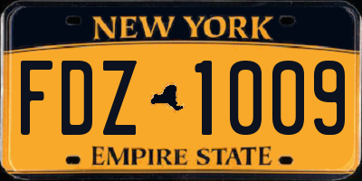 NY license plate FDZ1009