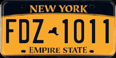 NY license plate FDZ1011