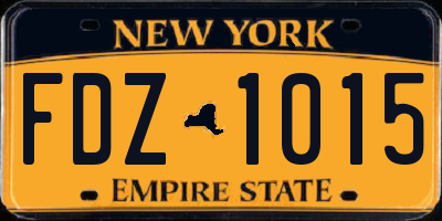 NY license plate FDZ1015