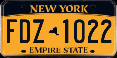 NY license plate FDZ1022