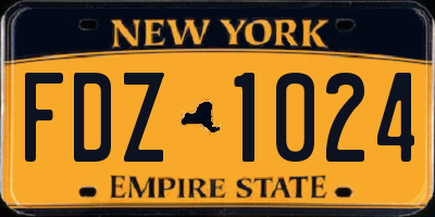 NY license plate FDZ1024