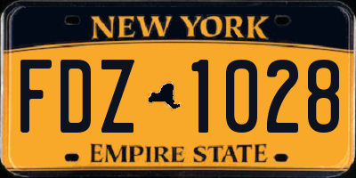 NY license plate FDZ1028