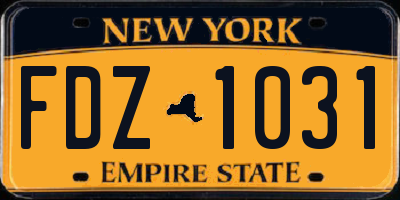 NY license plate FDZ1031