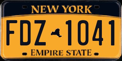 NY license plate FDZ1041